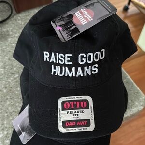 NWT Black Baseball Hat with White Embroidery